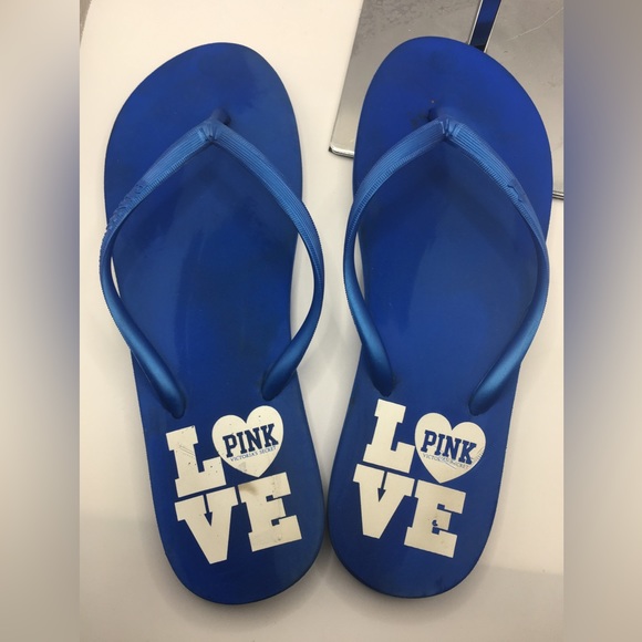 Victorias Secret Pink Flip Flops - Blue - Picture 2 of 8